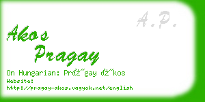 akos pragay business card